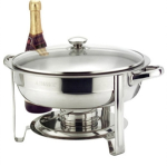 Round Chafing Dish St/St with Glass Lid 30cm 12" 4.5ltr Round Chafing Dish St/St with Glass Lid 30cm 12" 4.5ltr