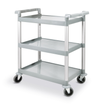 Service Trolley Grey 3 Tier Polypropylene   850x410x965mmH Service Trolley Grey 3 Tier Polypropylene   850x410x965mmH