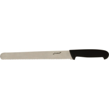 Chefs Serrated Knife Black 10inch Razor Sharp Steel Blade Chefs Serrated Knife Black 10inch Razor Sharp Steel Blade
