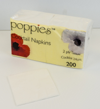 Napkin White Cocktail 24 x 24cm Case 4000 (20x200) Napkin White Cocktail 24 x 24cm Case 4000 (20x200)