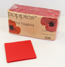 Napkin Red Cocktail 24 x 24cm Case 4000 (20x200) Napkin Red Cocktail 24 x 24cm Case 4000 (20x200)