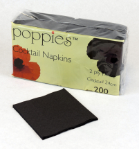 Napkin Black Cocktail 24 x 24cm Case 4000 (20x200) Napkin Black Cocktail 24 x 24cm Case 4000 (20x200)